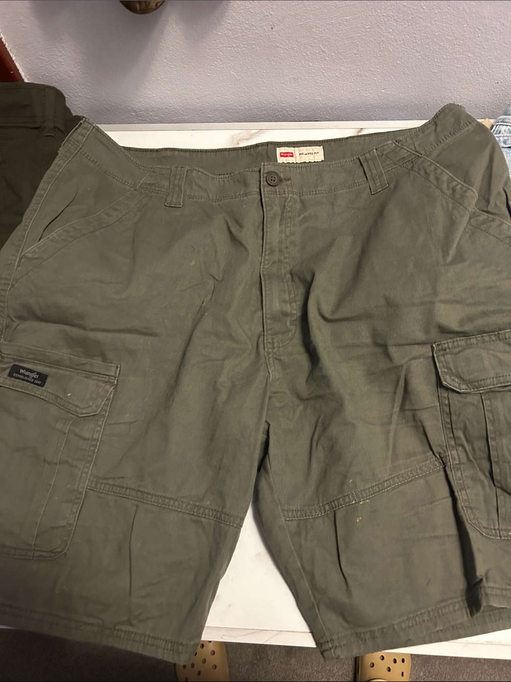 Wrangler Olive Utility Cargo Shorts